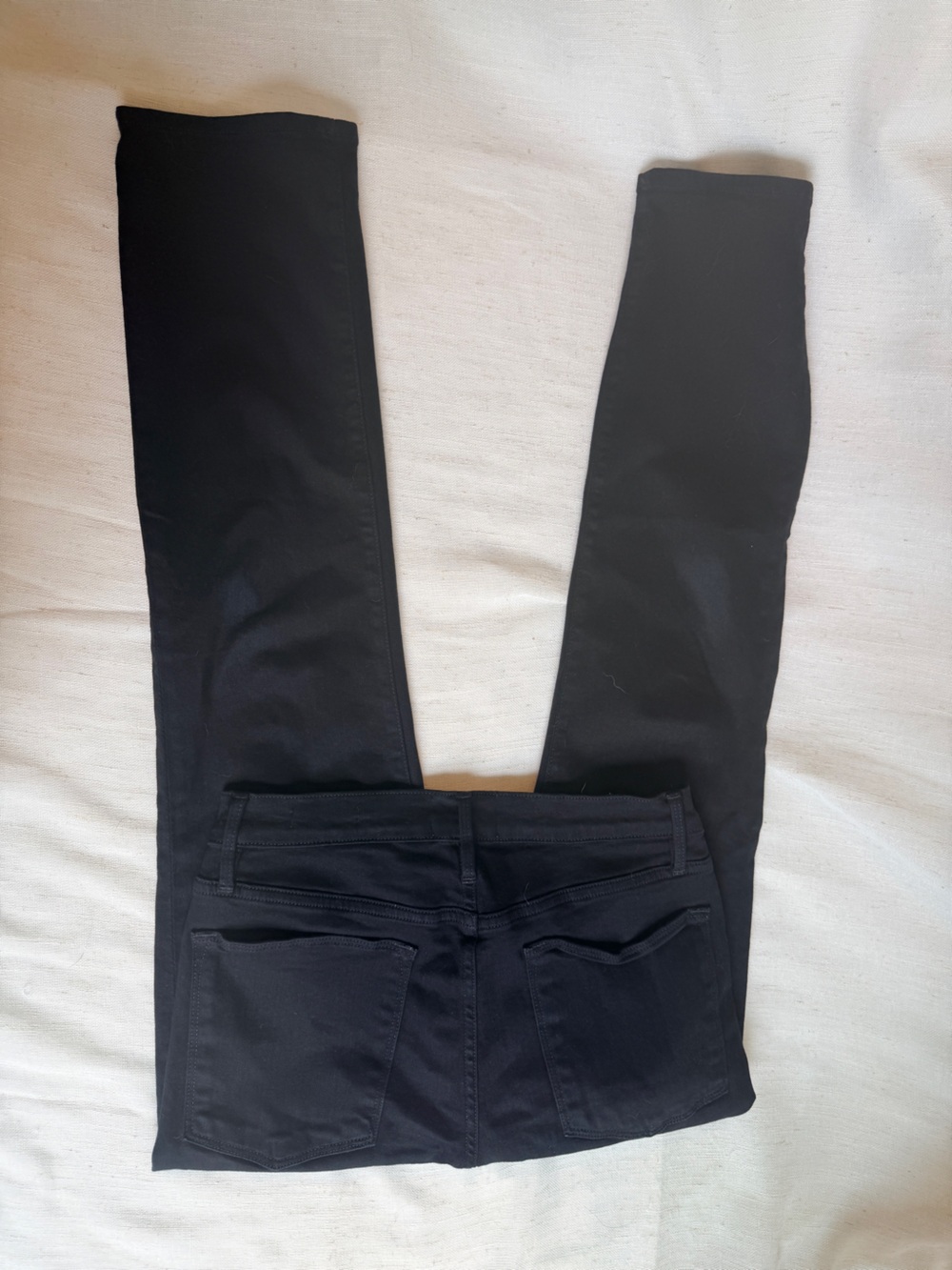 FRAME Le High Straight Film Noir Jeans 28 Black High Rise Stretch